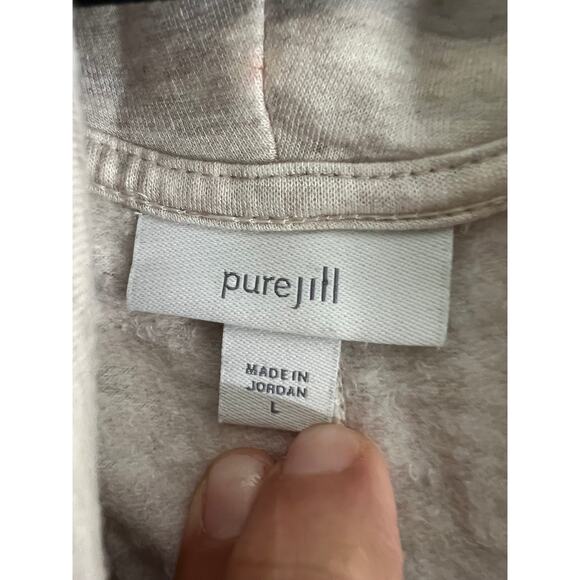 Pure Jill Size Large Oatmeal Cowl Neck Pullover Long Sleeve Shirt - Picture 4 of 5